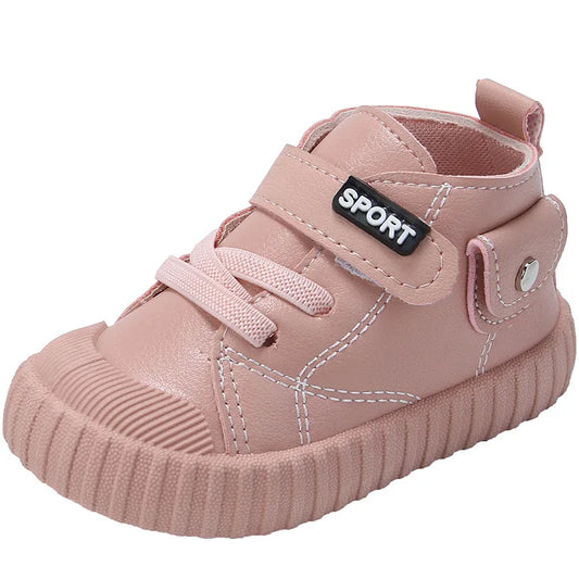 2023 New White Leather Baby Toddlers Sneakers First Walkers Children's Shoes for Boys and Girls.