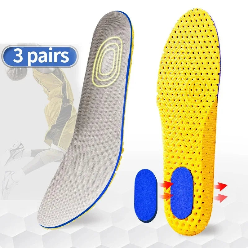 3 Pairs Cushioned Comfortable Breathable Memory Foam Sports Insoles