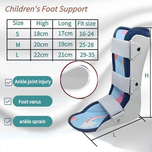 Children Ankle Joint Fracture Fixation Brace Kid Foot Drop Support Splint Varus Valgus Orthotics Ankle Fracture Sprains Recovery Band New